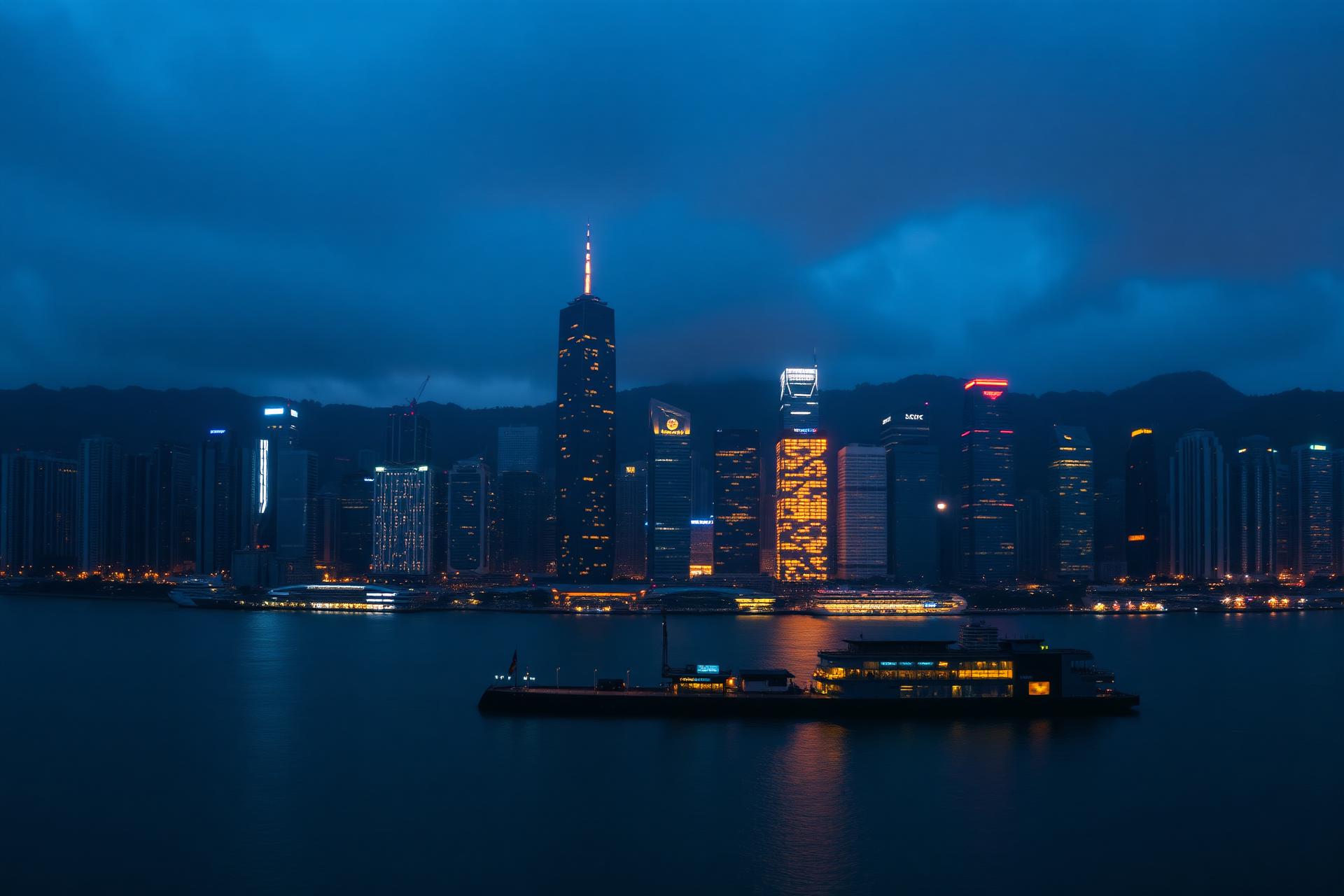香港中环夜景